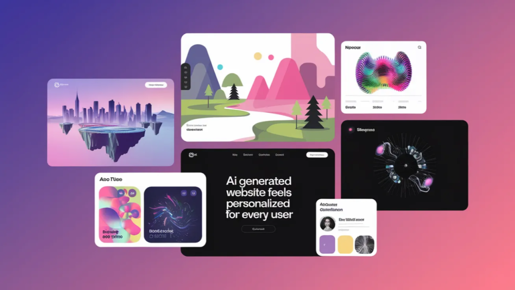 Website UI showing AI personalized content sections 